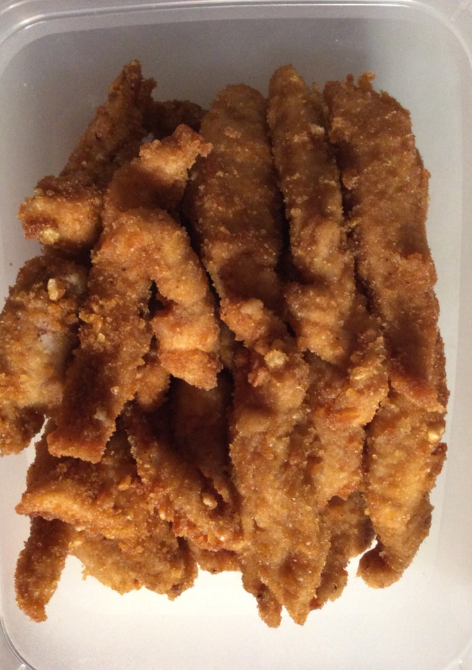 Una foto de Palitos de pechuga de pollo a la naranja y canela (sin gluten)