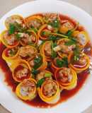 Bí ngòi cuộn thịt sauce nước tương