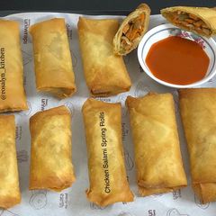 Chicken Salami Spring Rolls A picture of Chicken Salami Spring Rolls.