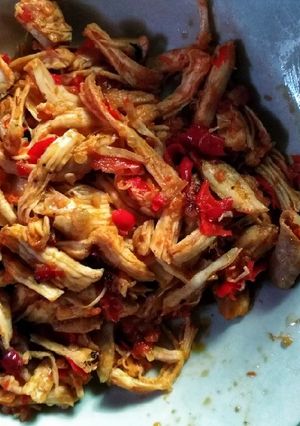 Foto resep Ayam suwir bumbu merah