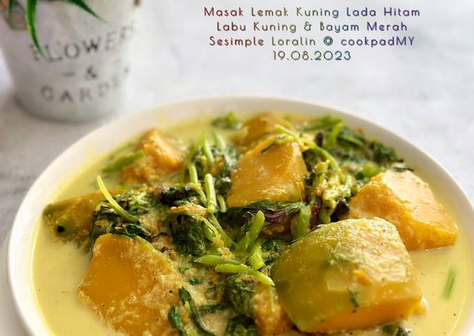 Resipi Masak Lemak Kuning Lada Hitam Labu And Bayam Merah Oleh Sesimple