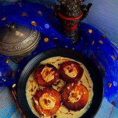 A picture of Shahi Tukda in Orange Rabri.