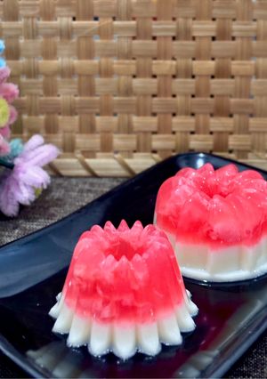 Foto resep Puding Lumut Merah Putih