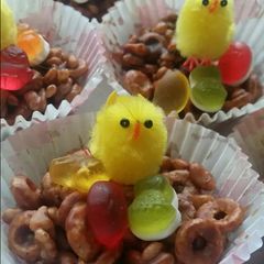 A picture of Vickys Easter Chocolate Nests, GF DF EF SF NF.