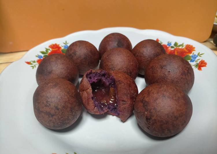 Cara Gampang Menyiapkan Bola-bola ubi ungu _ isi gula merah, Menggugah Selera
