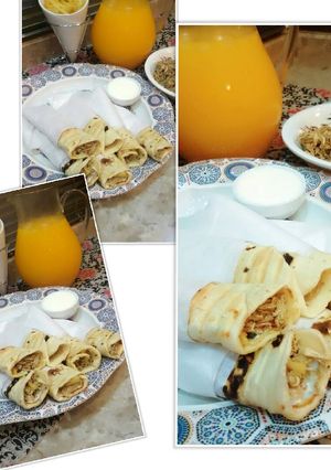 صورة لوصفة ساندويش الشاورما الدجاج مع خلطة الثومية 🍋🍥🍥