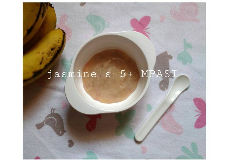 Resep masakan MPASI 5+ pure pisang ambon | Langkah Membuat MPASI 5+ pure pisang ambon Yang Paling Enak