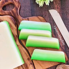 A picture of Kue Lapis Sagu Ombre (Ombre Steamed Sago Layered Cake).
