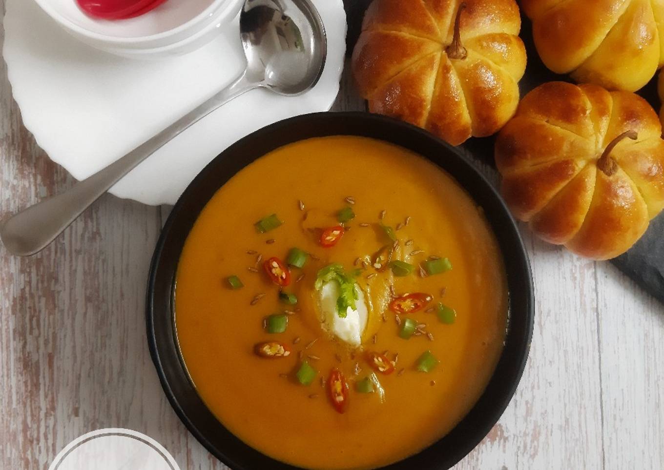 Soup with lentils and pumpkin