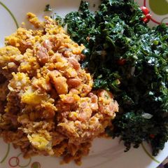 A picture of Porroage beans with vegetable.