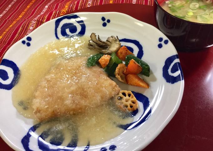 Recipe of Homemade Japanese Fried Fish with Daikon sauce