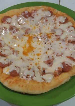 Foto resep Pizza teflon meat chicken with mozzarella😍