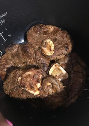 A picture of Slow cooked osobucco.