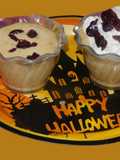Smoothie/cocktail/mocktail with pumpkin, pumpkin spice. mango banana and apple