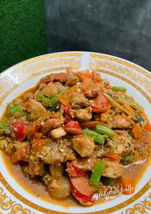 Foto resep Tumis Ayam Sosis Lada Hitam