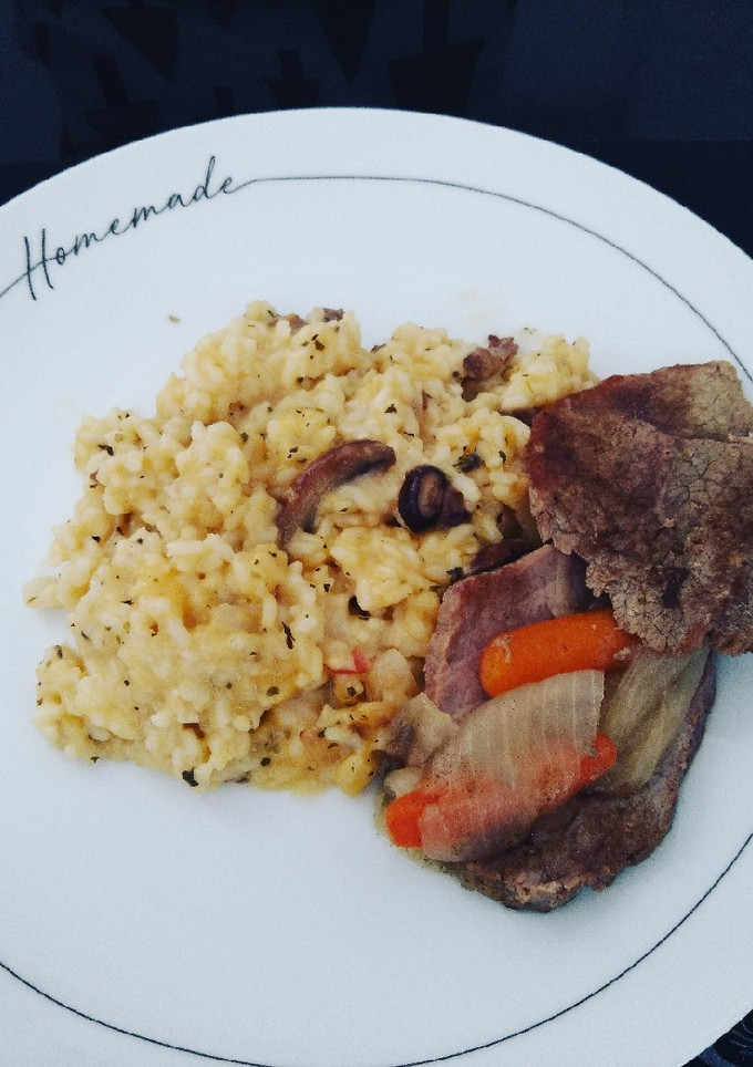 Una foto de Risotto con provolone