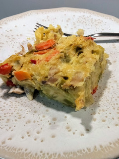 Una foto de Pastel de verduras y pollo