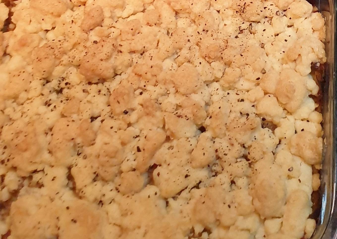 Crumble poireau / Boursin