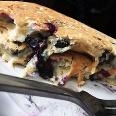 A picture of Fluffy Vegan Blueberry Pancakes.