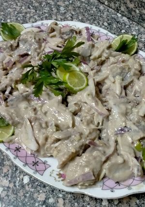 صورة لوصفة رنجة بطحينة و البصل🐟🍋🍶