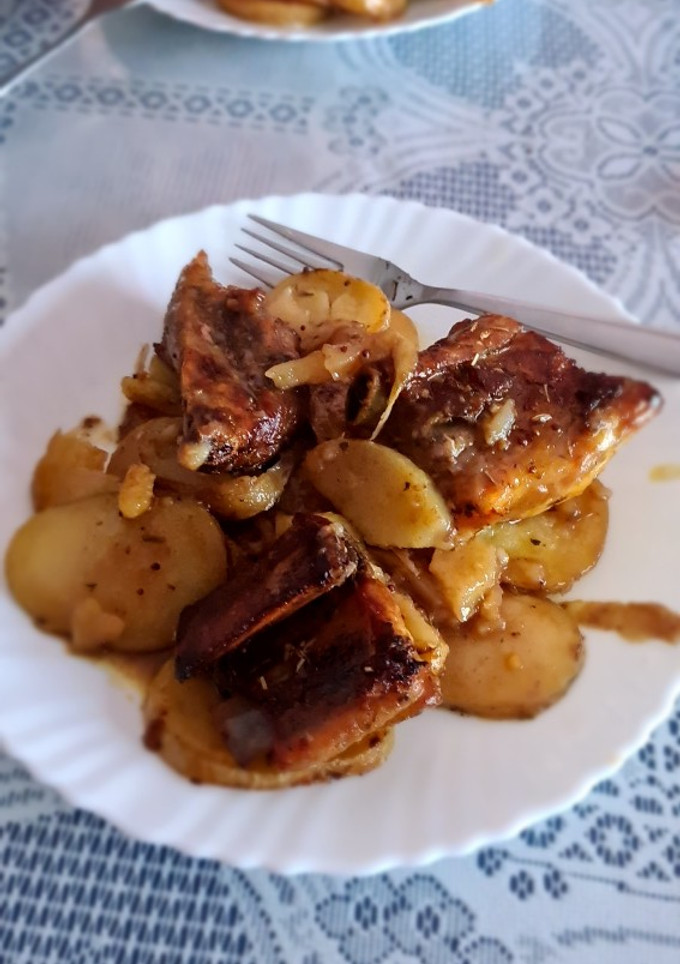 Una foto de Costillas a la miel y mostaza al horno
