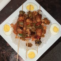 A picture of Chicken shashlik..