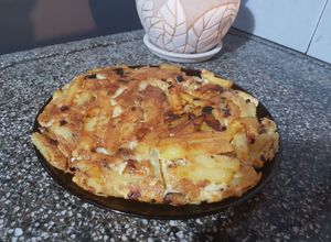 Tortilla de papas y hongos shiitake Una foto de Tortilla de papas y hongos shiitake