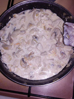 Una foto de Pechugas a la carbonara