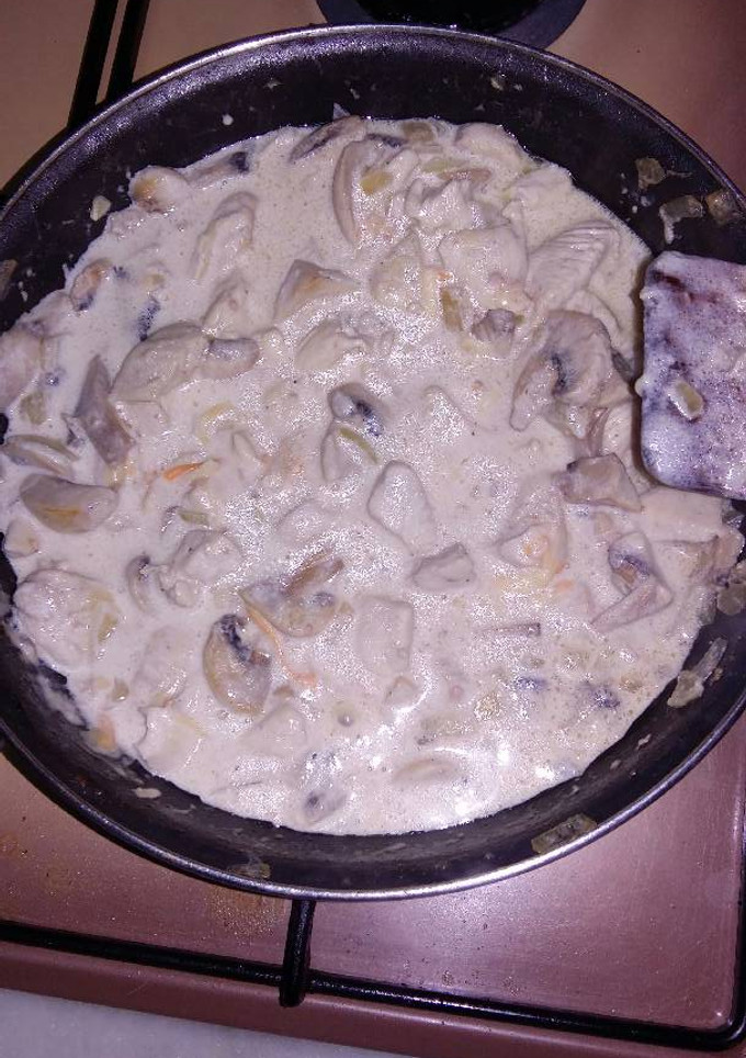 Una foto de Pechugas a la carbonara