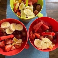 A picture of Mega pint with fruit bowls.