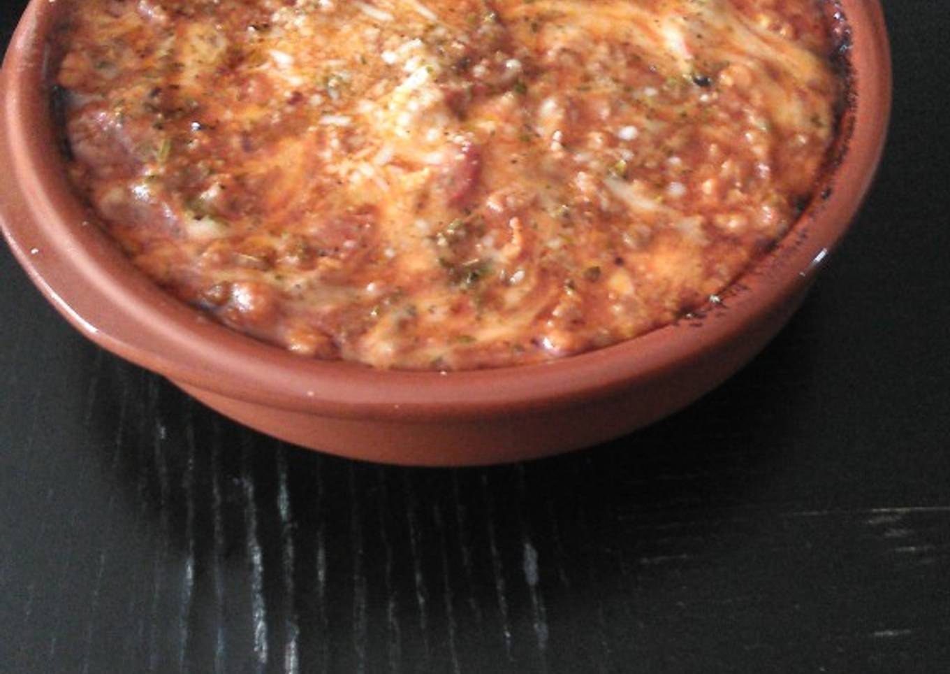 Carne picada para dipear con chorizo y queso