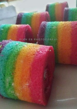 Foto resep Rainbow Mini Roll Cake
