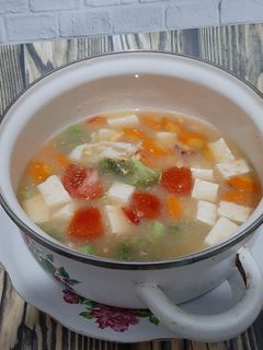 Foto resep Sup Tahu Telor (Menu Diet Sehat)