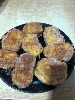 Una foto de Torrijas de flan y pan integral