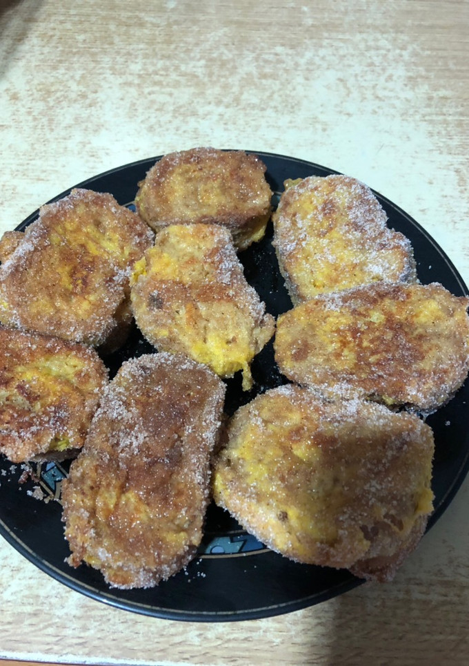 Una foto de Torrijas de flan y pan integral