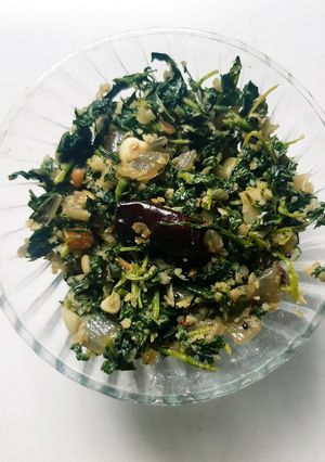 A picture of Siru Keerai/ Greens Poriyal.
