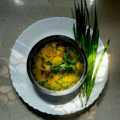A picture of Toor Dal with Green Garlic Chives.