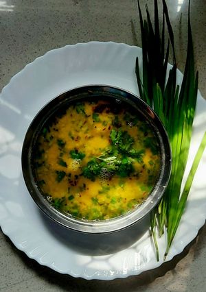 A picture of Toor Dal with Green Garlic Chives.