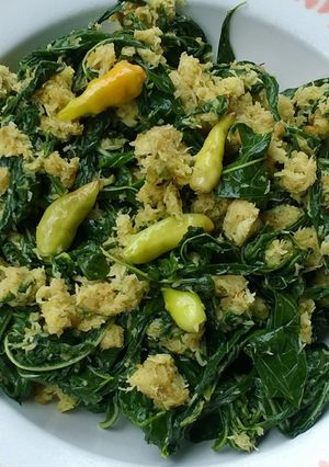Foto resep Urap daun singkong bumbu ebi