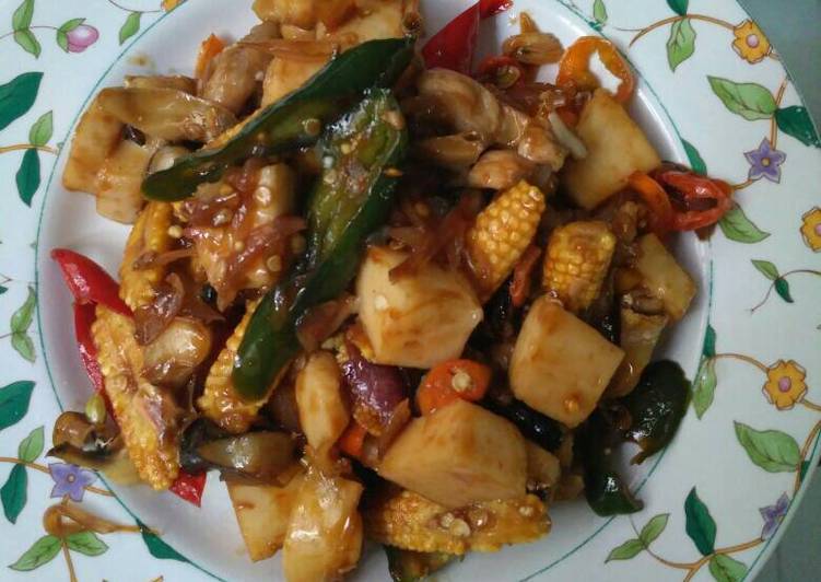10 Resep: Gonggong(siputlaut) saus tiram campur jagung muda Kekinian