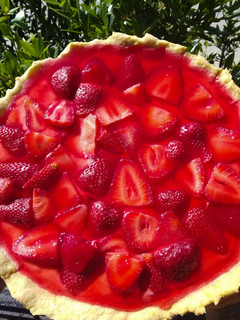 Una foto de Tarta de frutillas sin azúcar. ❤️