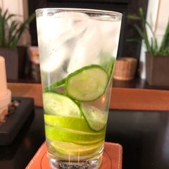 A picture of Summer refreshing drink cucumber lemon water.