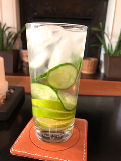 A picture of Summer refreshing drink cucumber lemon water.