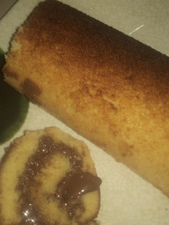 A picture of Nutella log cake.