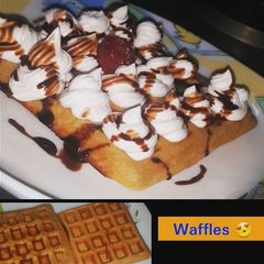 A picture of Wheat Waffles (Eggless).