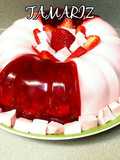 Gelatina de fresa y queso crema