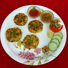 A picture of Paneer Sprouts Tikkis High Protein Pan fried Starter for Parties.