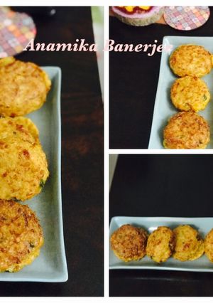 A picture of Leftover Rice Cutlet-Bombs.