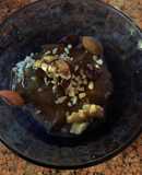 MOUSSE DE CHOCOLATE sin azúcar, con BANANA y PALTA con frutos secos (muy fácil y sano)