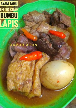 Foto resep Ayam Tahu Telur Kuah Bumbu Lapis